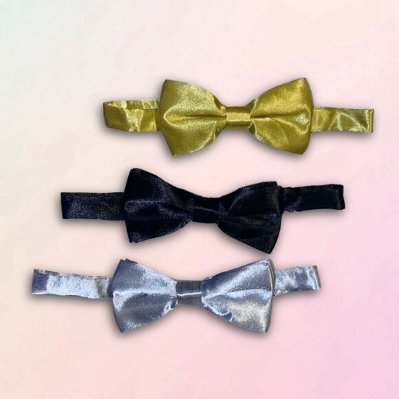 Youth Adjustable 4” Bow Tie Bundle, Metallic - Picture 11 of 11